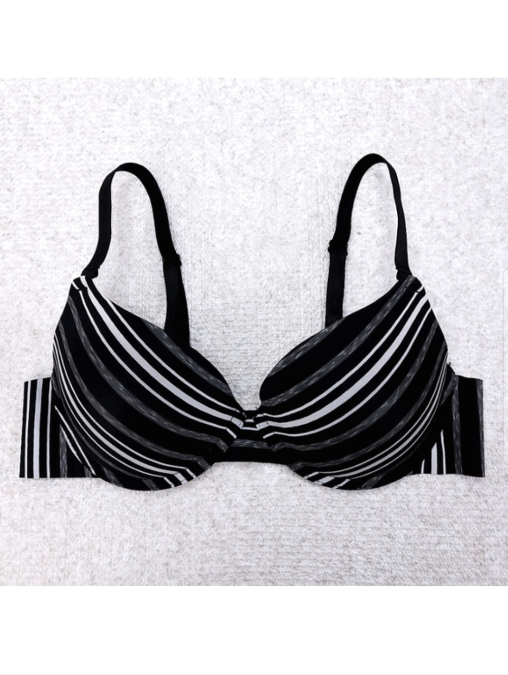 Prima Valentina Push-Up Bra 34B Black Gray White Convertible New!